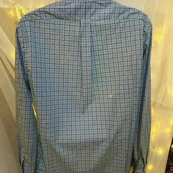 Ralph Lauren Men’s StretchButton Up Blue Gingham Dress Shirt. XL. Preowned. - Picture 2 of 5